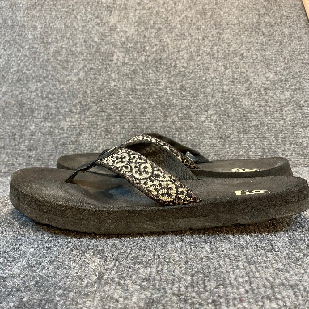 Teva Womens Size 9 Black White Mush II Flip Flop Companera Sandals - Picture 3 of 8